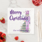 Nutcracker Theme Individuelle Name Lila Weihnachte Serviette (Beispiel)