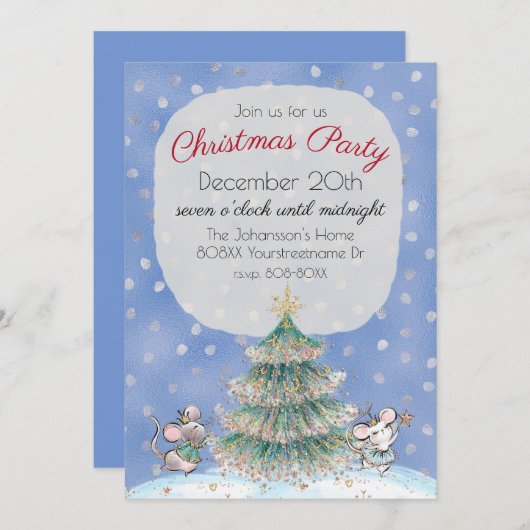 Nutcracker Theme Weihnachts-Party Einladung (Vorne/Hinten)