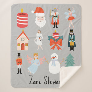Nutcracker Themed Christmas Personalisiert Blankon Sherpadecke