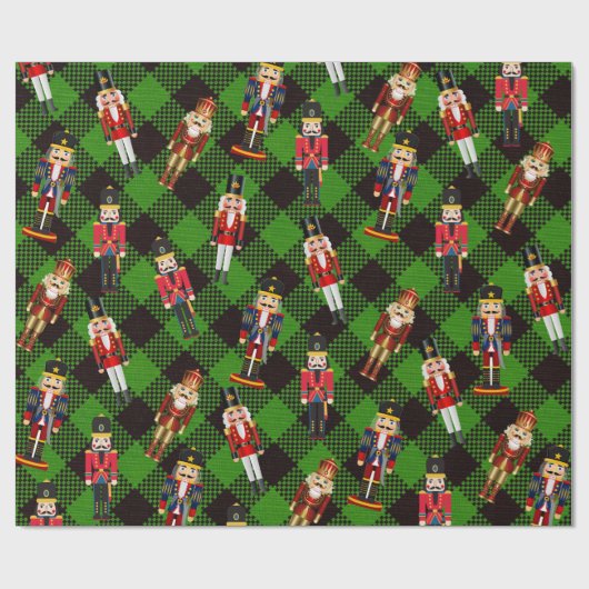 Nutcracker Too auf Buffalo Kariert Red Green Black Geschenkpapier (Flach)