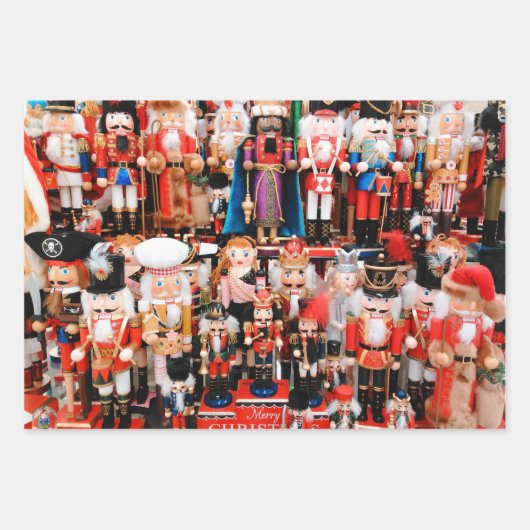 Nutcracker Toss Christmas Candy 3 Geschenkpapier Set (Vorderseite 3)