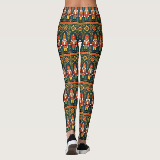 Nutcracker Tower Soldier Weihnachtsfeiertage Leggi Leggings (Rückseite)