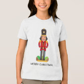 Nutcracker Tower Soldier Weihnachtsname Personalis Tri-Blend Shirt (Vorderseite)