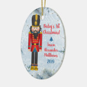 Nutcracker Toy Soldier Baby's First Christmas Keramik Ornament (Links)