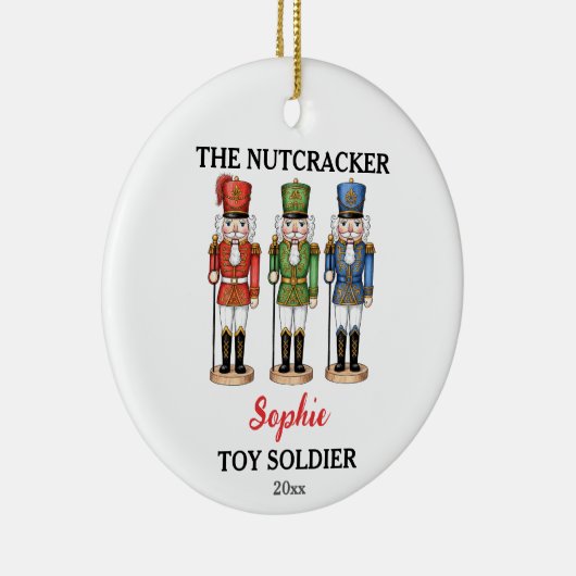 Nutcracker Toy Soldier Custom Name Christmas Keramik Ornament (Rechts)
