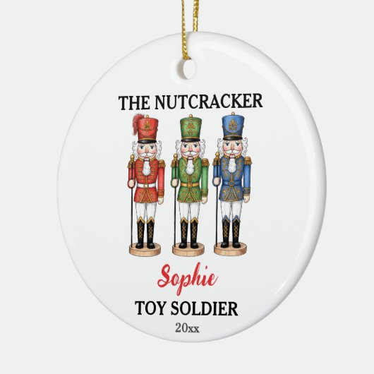 Nutcracker Toy Soldier Custom Name Christmas Keramik Ornament (Links)