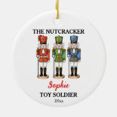 Nutcracker Toy Soldier Custom Name Christmas Keramik Ornament (Hinten)