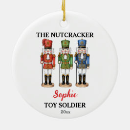 Nutcracker Toy Soldier Custom Name Christmas Keramik Ornament