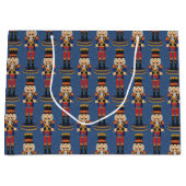 Nutcracker Toy Soldier Drummer Blue Pattern Große Geschenktüte (Vorderseite)