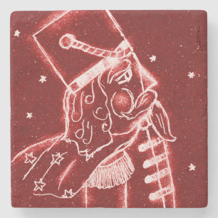 Nutcracker Toy Soldier in Hell Red Steinuntersetzer