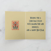 Nutcracker Toy Soldier Minimal Nordic Christmas Karte (Innenseite)