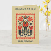 Nutcracker Toy Soldier Minimal Nordic Christmas Karte (Gelbe Blume)