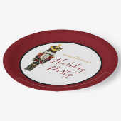 Nutcracker Traditional Holiday Christmas Red Pappteller (Schrägansicht)