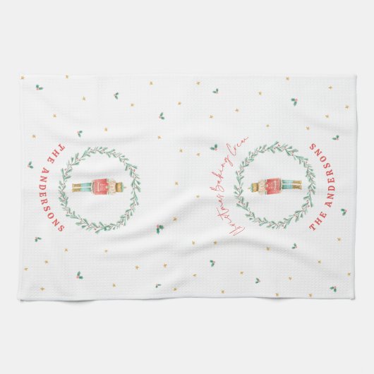 Nutcracker traditionelle botanische niedliche Weih Geschirrtuch (Horizontal)