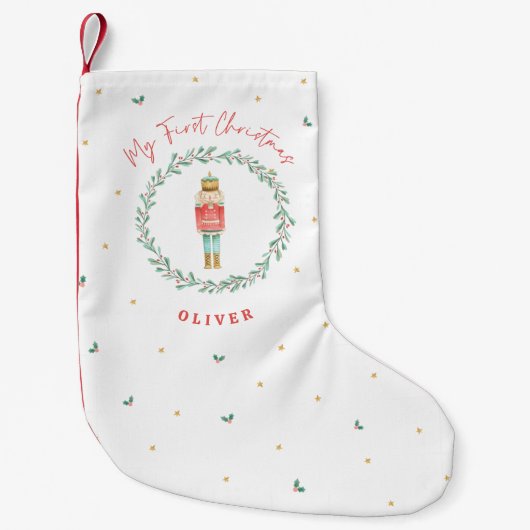 Nutcracker traditionelle botanische niedliche Weih Kleiner Weihnachtsstrumpf (Vorderseite)