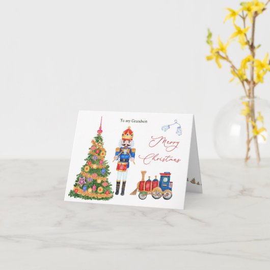 Nutcracker Tree Grandson Weihnachtskarte Karte (Gelbe Blume)