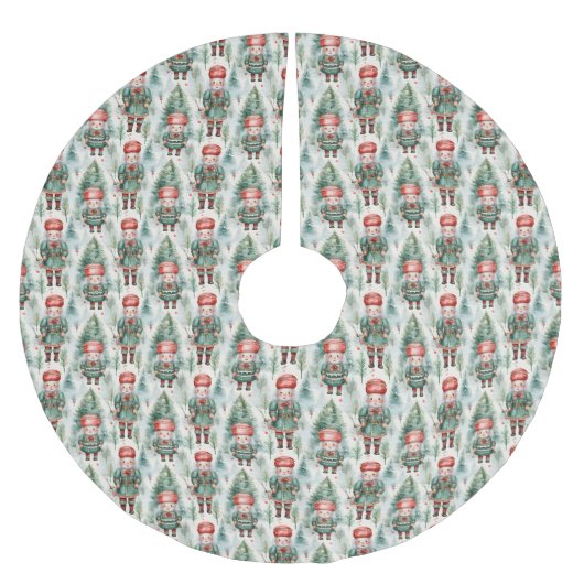 Nutcracker Tree Skirt Polyester Weihnachtsbaumdecke (Vorderseite)