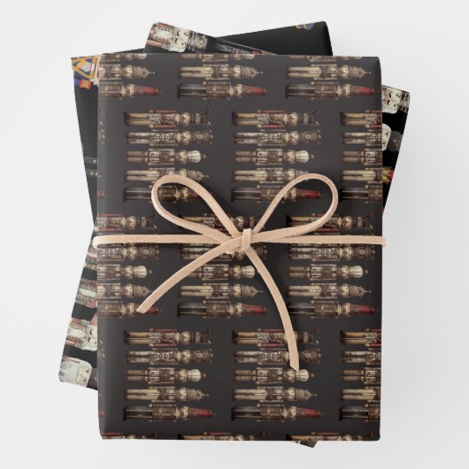 Nutcracker Trio Christmas Black Geschenkpapier Set (Beispiel)
