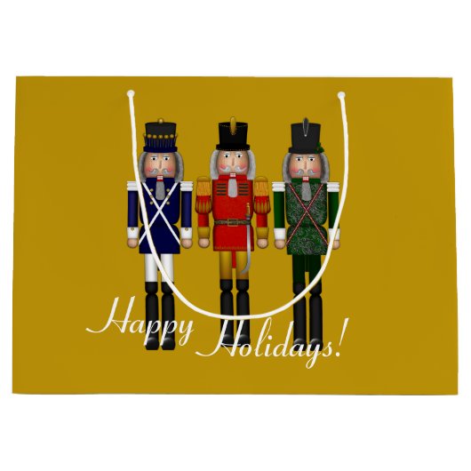 Nutcracker Trio, Gold GIFT BAG L Große Geschenktüte (Vorderseite)