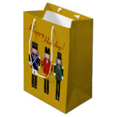 Nutcracker Trio-Gold-GIFT BAG Mittlere Geschenktüte (Vorderseite Schrägansicht)