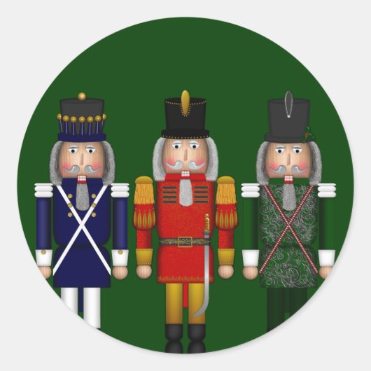 Nutcracker Trio, Green-ROUND-STICKER Runder Aufkleber (Vorderseite)