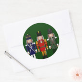 Nutcracker Trio, Green-ROUND-STICKER Runder Aufkleber (Umschlag)
