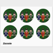 Nutcracker Trio, Green-ROUND-STICKER Runder Aufkleber (Blatt)
