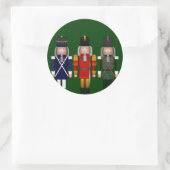 Nutcracker Trio, Green-ROUND-STICKER Runder Aufkleber (Tasche)