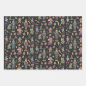 Nutcracker Trio Plum Black Green Geschenkpapier Set (Vorderseite 2)