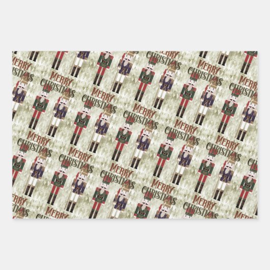 Nutcracker Trio Plum Black Green Geschenkpapier Set (Vorderseite 3)