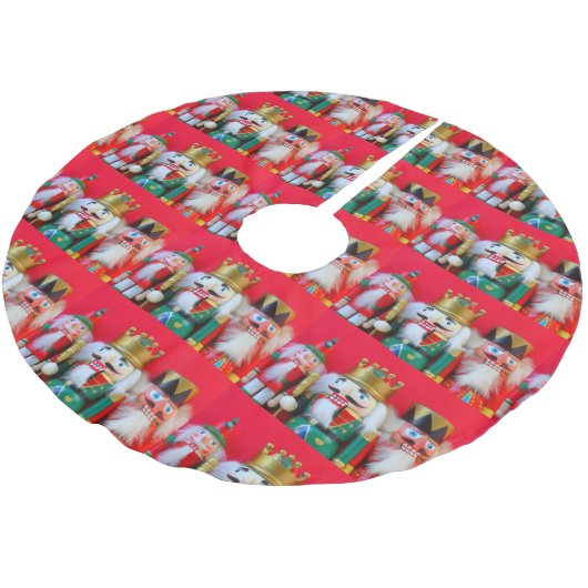 Nutcracker-Trio Polyester Weihnachtsbaumdecke (Schrägansicht)