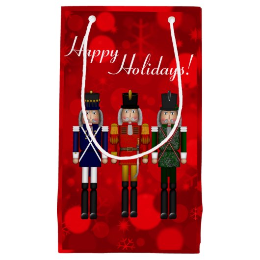 Nutcracker Trio-Red Bokeh-GIFT BAG S Kleine Geschenktüte (Vorderseite)