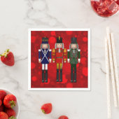 Nutcracker Trio-Red-Bokeh-PAPER PARTY NAPKINS Serviette (Beispiel)