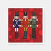 Nutcracker Trio-Red-Bokeh-PAPER PARTY NAPKINS Serviette (Vorderseite)
