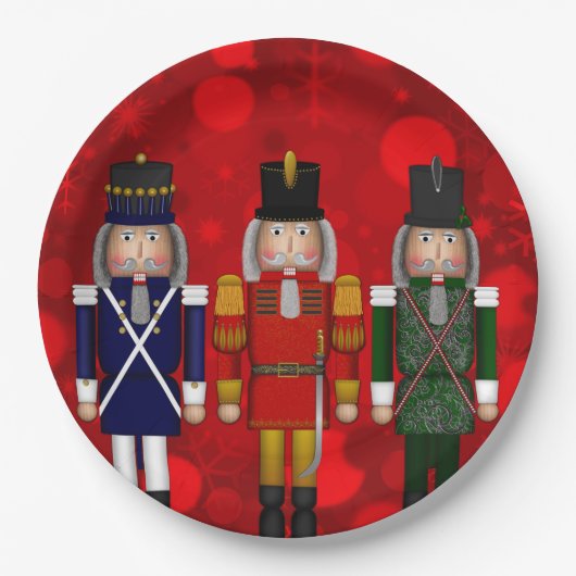 Nutcracker Trio-Red Bokeh-PAPER PARTY TELLER (Vorderseite)