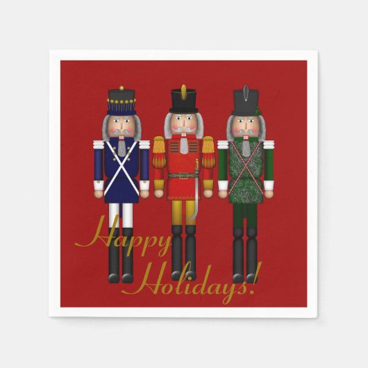 Nutcracker Trio-Red-PAPER PARTY NAPKINS Serviette (Vorderseite)