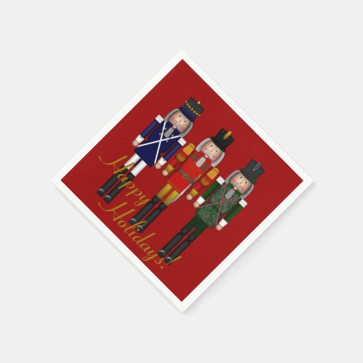 Nutcracker Trio-Red-PAPER PARTY NAPKINS Serviette (Ecke)