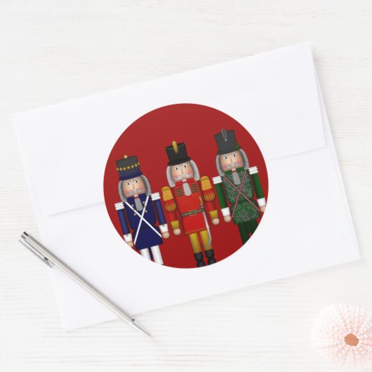 Nutcracker Trio, Red-ROUND STICKERS (Umschlag)