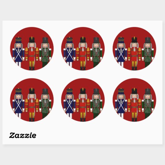 Nutcracker Trio, Red-ROUND STICKERS (Blatt)