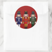 Nutcracker Trio, Red-ROUND STICKERS (Tasche)
