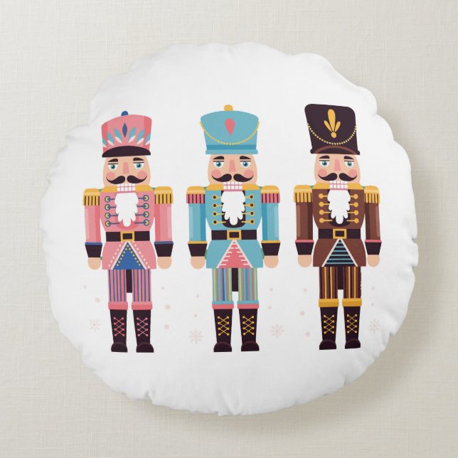 Nutcracker Trio Rundes Kissen (Vorderseite)
