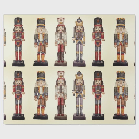 Nutcracker Trio Weihnachtswrapping Paper Sheet Geschenkpapier (Flach)