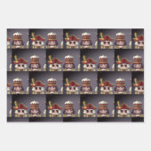 Nutcracker Trio Weihnachtswrapping Paper Sheet Geschenkpapier Set (Vorderseite 3)