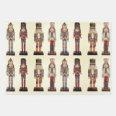 Nutcracker Trio Weihnachtswrapping Paper Sheet Geschenkpapier Set (Vorderseite)