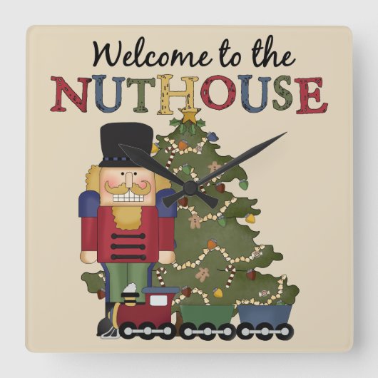 Nutcracker-Uhr Quadratische Wanduhr (Vorderseite)