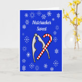Nutcracker und Candy Cane Weihnachtskarte Karte (Gelbe Blume)