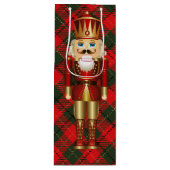 Nutcracker und Christmas Kariert Tall Geschenktüte Für Weinflaschen (Vorderseite)