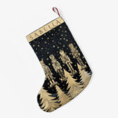 Nutcracker und goldene Weihnachtsbäume mit Sternen Kleiner Weihnachtsstrumpf (Rückseite (Hängend))