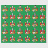 Nutcracker und Kerzen Geschenkpapier (Flach)