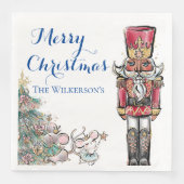 Nutcracker und Mäuse Weihnachts-Party Serviette (Vorderseite)